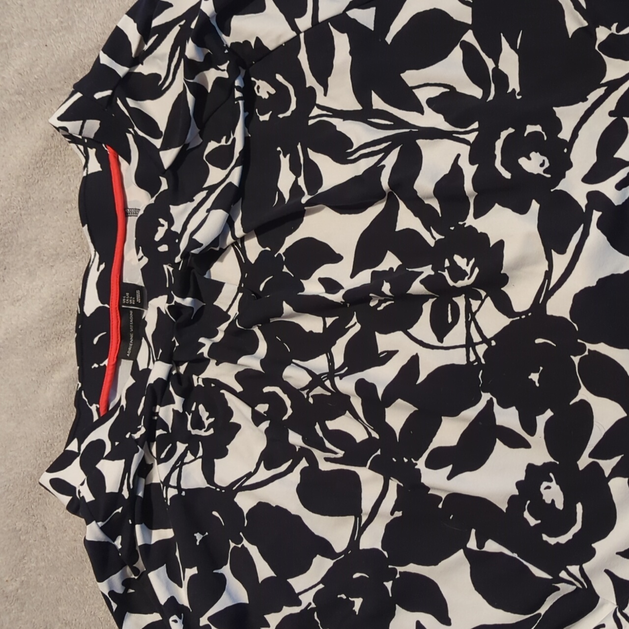 Adrienne Vittadini Black And White Floral Skirt